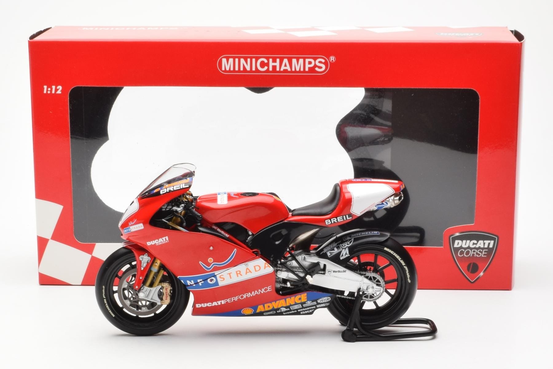 Ducati Desmosedici MotoGP Prova 2002 Minichamps 1:12 122020099 Metal — zdjęcie 4 z 4