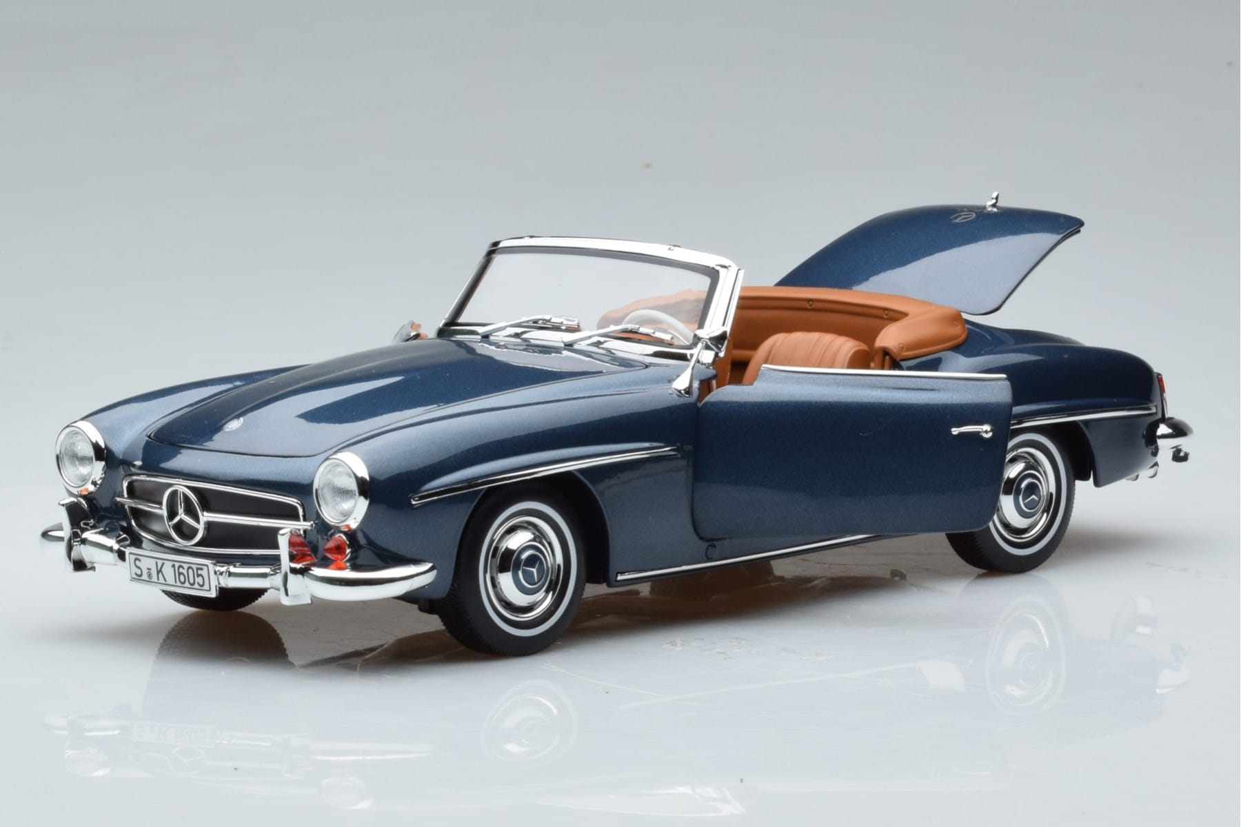 Mercedes 190 SL W121 Roadster Niebieski Norev 1:18 B66040625 Metal — zdjęcie 2 z 8