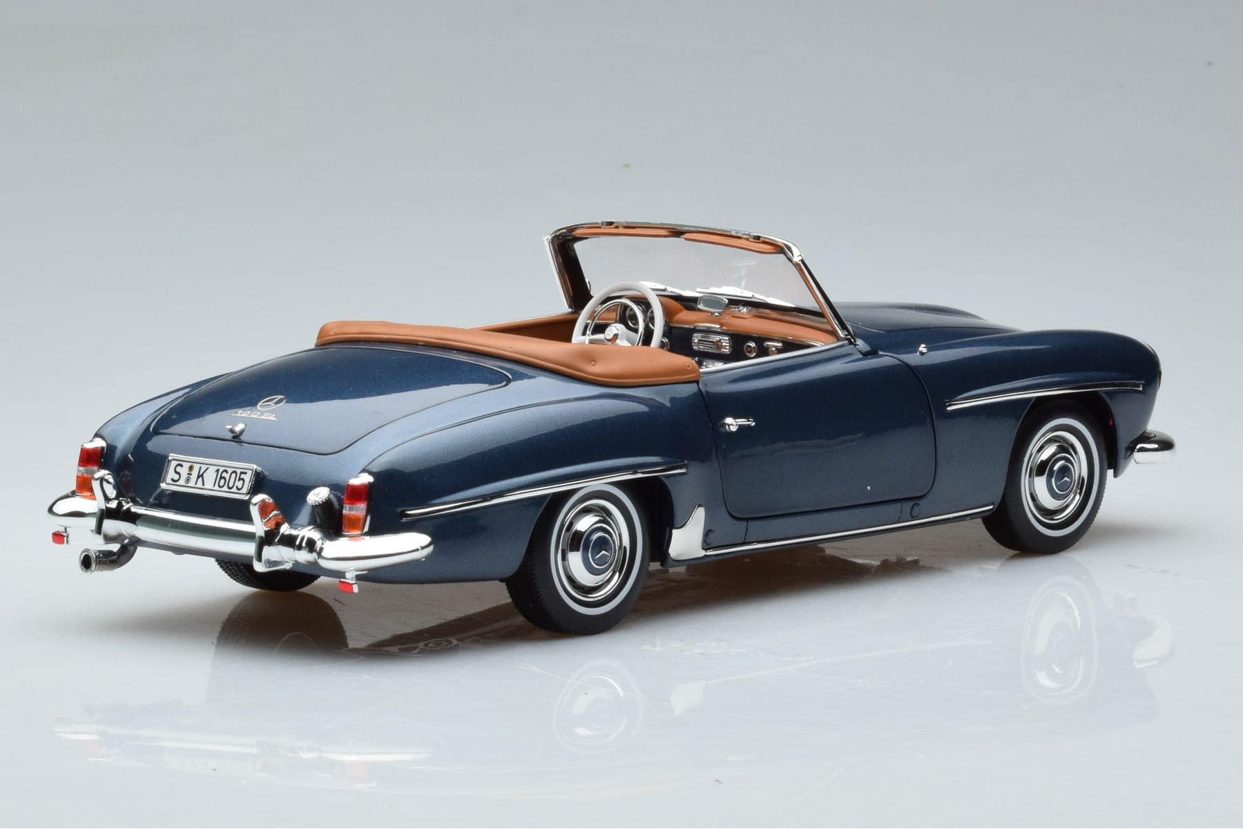 Mercedes 190 SL W121 Roadster Niebieski Norev 1:18 B66040625 Metal — zdjęcie 3 z 8