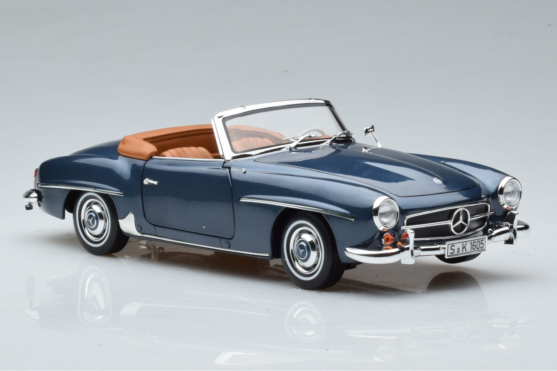 Mercedes 190 SL W121 Roadster Niebieski Norev 1:18 B66040625 Metal — zdjęcie 6 z 8