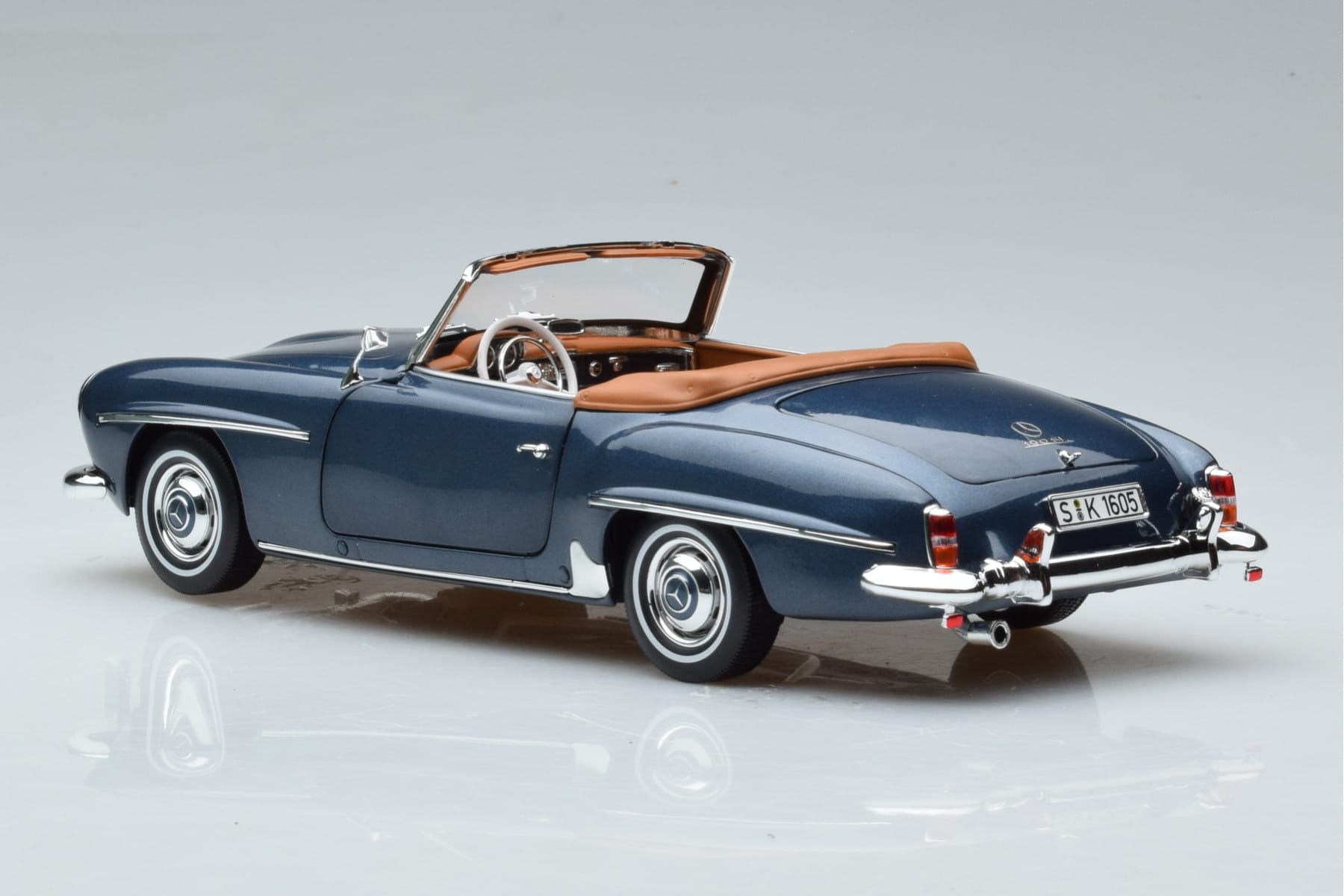Mercedes 190 SL W121 Roadster Niebieski Norev 1:18 B66040625 Metal — zdjęcie 7 z 8