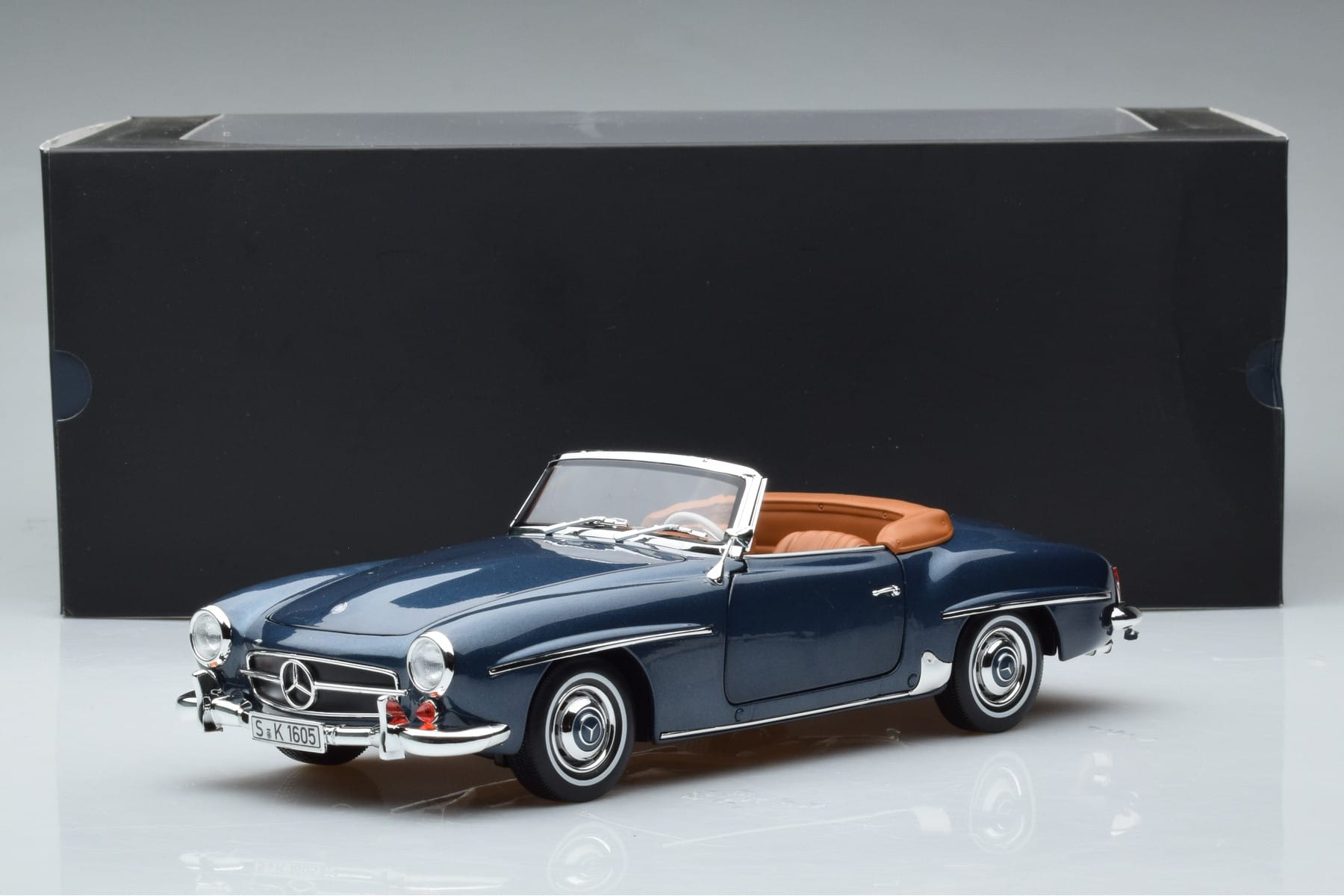 Mercedes 190 SL W121 Roadster Niebieski Norev 1:18 B66040625 Metal — zdjęcie 8 z 8