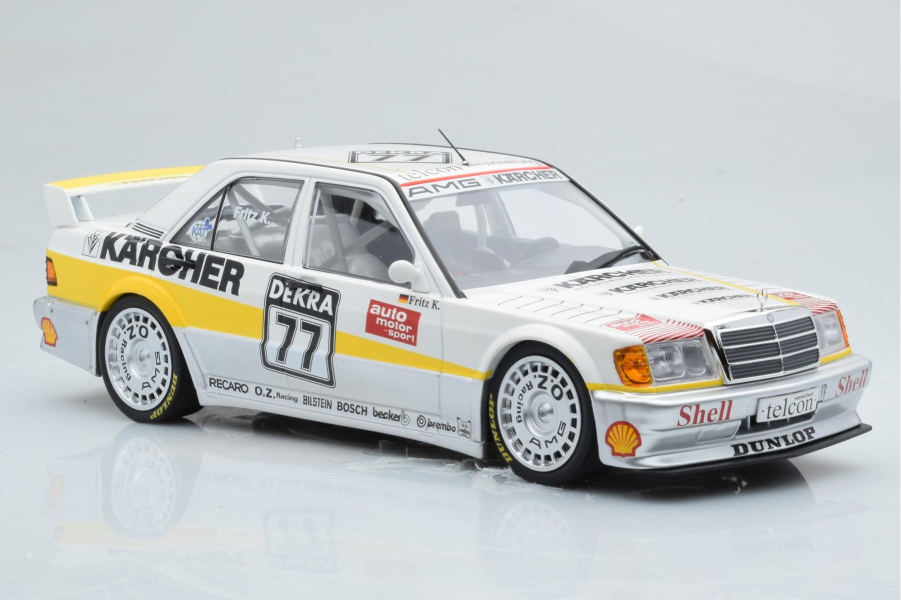 Mercedes 190E 2.5-16 W201 EVO 1 Karcher #77 F. Kreutzpointer Team AMG-Mercedes DTM 1990 Minichamps 1:18 155903677 Metal — zdjęcie 4 z 6