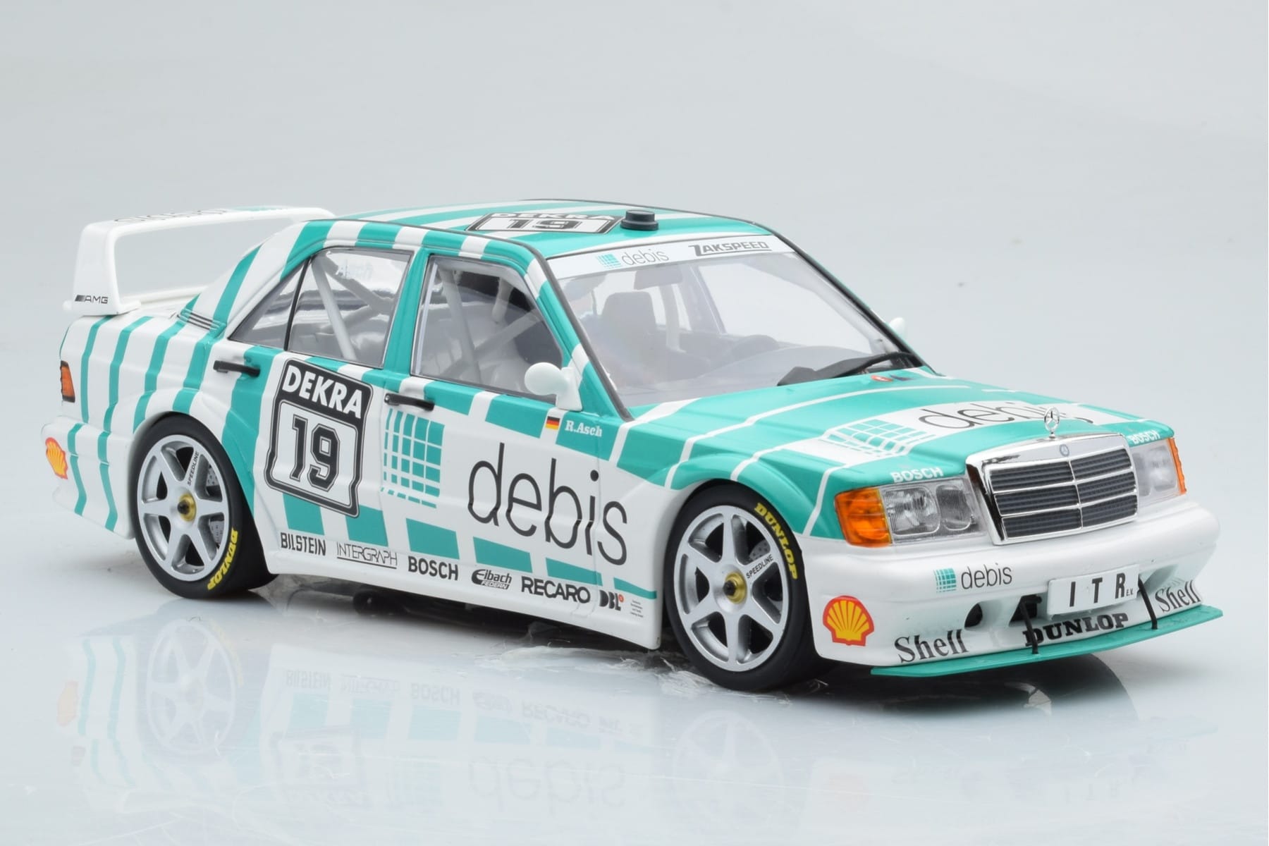 Mercedes 190E 2.5-16 W201 EVO 2 Debis #19 R. Asch Team Zackspeed DTM 1991 Minichamps 1:18 155913619 Metal — zdjęcie 4 z 6