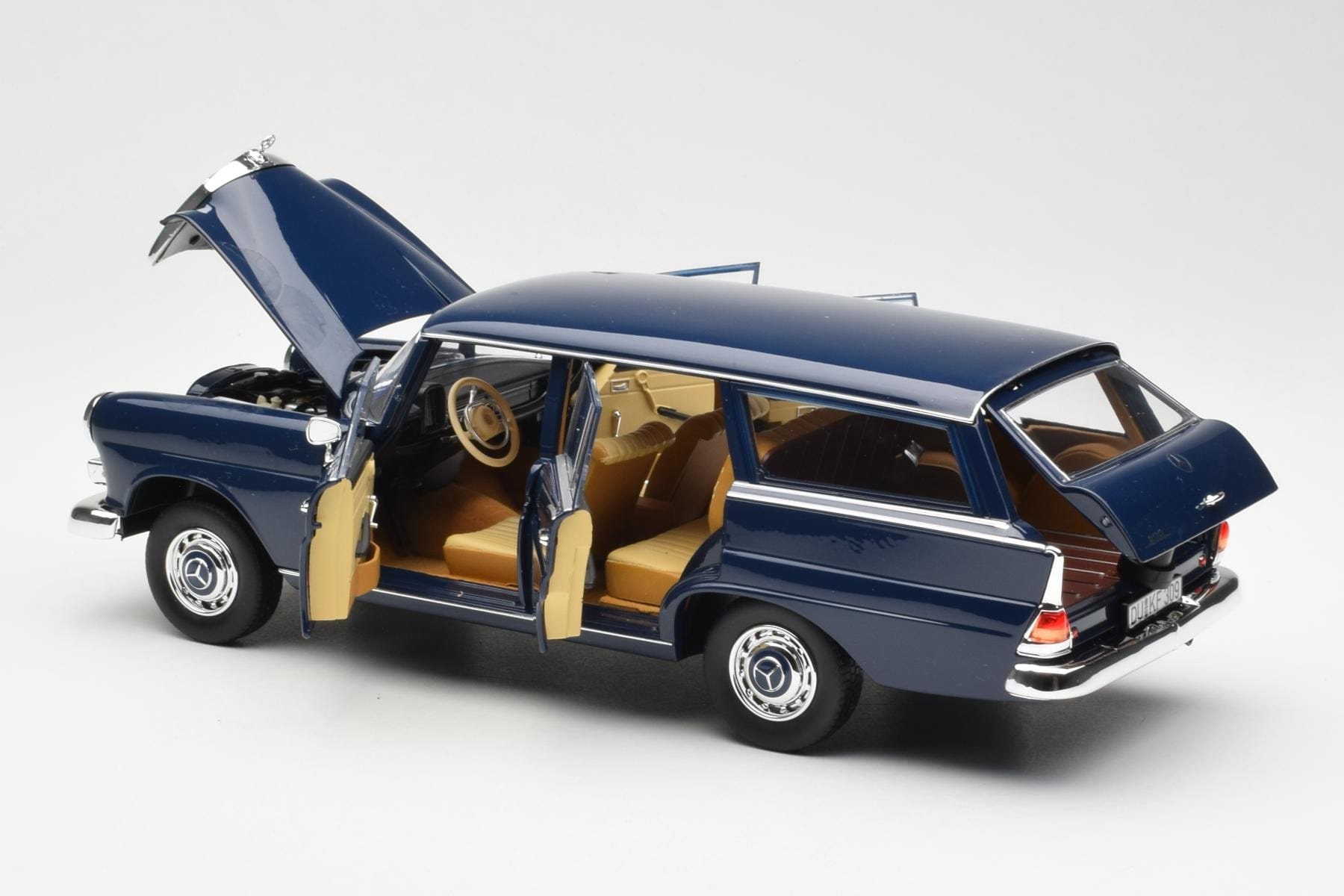 Mercedes 200 Universal W115 Niebieski Norev 1:18 183599 Metal — zdjęcie 5 z 8