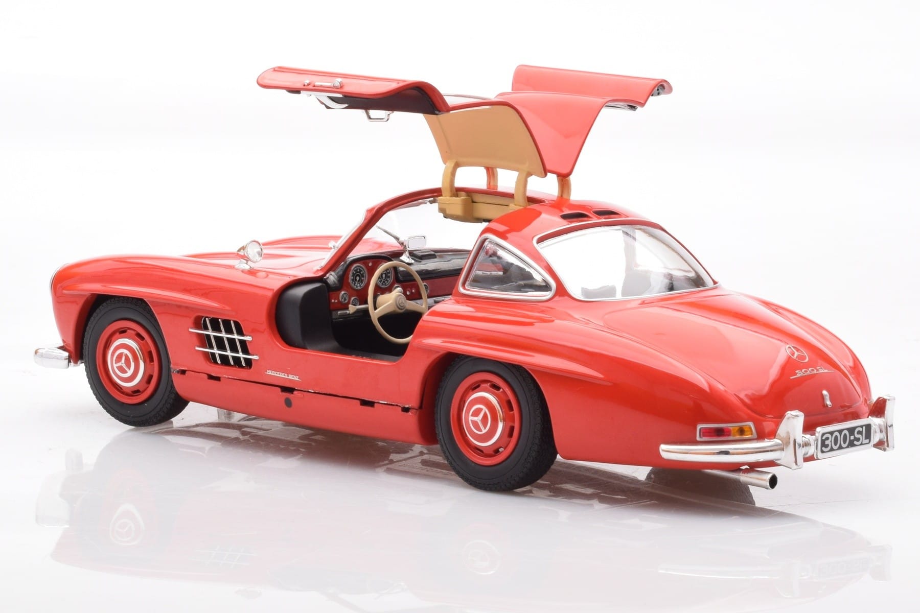 Mercedes 300 SL W198 Gullwing Czerwony Minichamps 1:18 110037211 Metal — zdjęcie 5 z 8