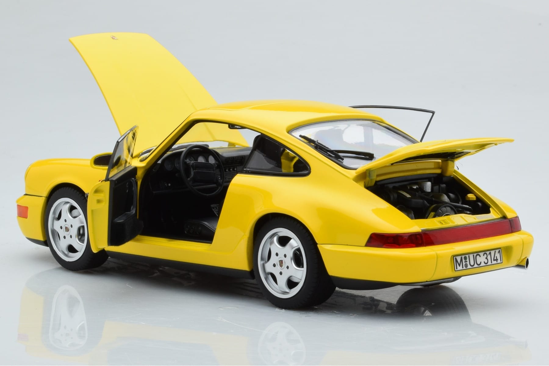 Porsche 911 964 Carrera 2 Żółty Norev 1:18 187328 Metal — zdjęcie 3 z 8