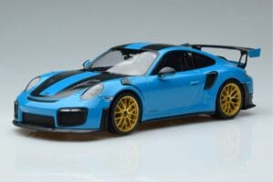 Porsche 911 991.2 GT3 RS Weissach Package Miami Niebieski Złote Felgi Minichamps 1:18 153068310 Metal