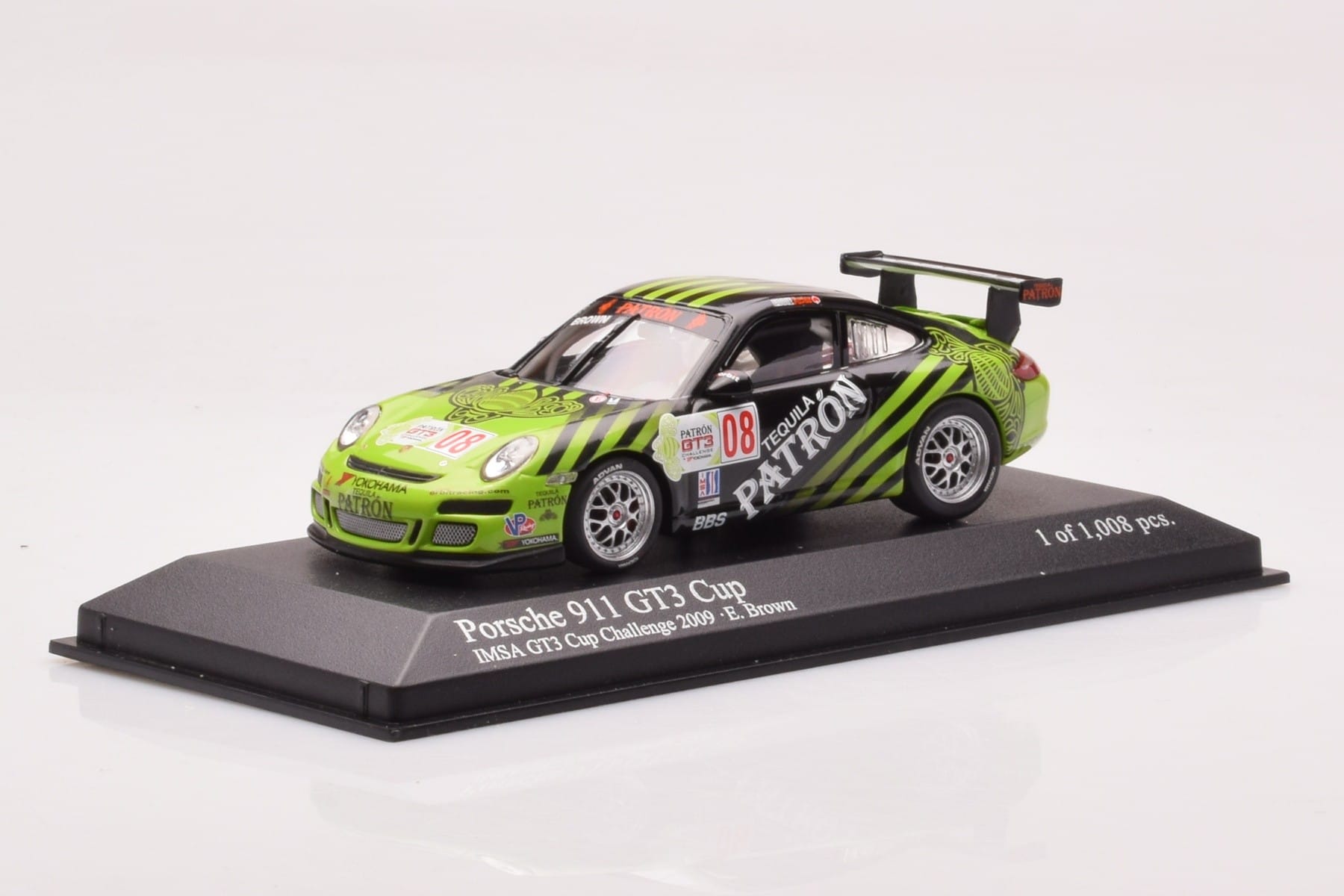Porsche 911 997 GT3 Cup #8 E. Brown IMSA GT3 Challenge 2009 Minichamps 1:43 400096708 Metal — zdjęcie 2 z 4