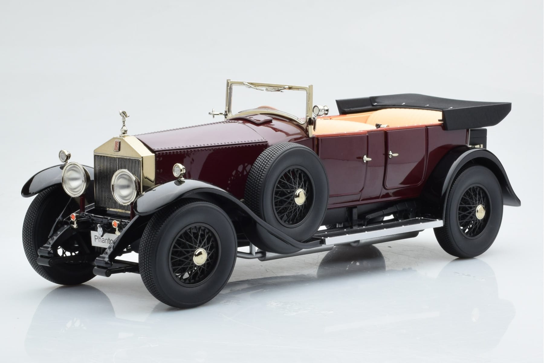 Rolls-Royce Phantom I Kabriolet Bordowy Czerwony Kyosho 1:18 08931R Metal — zdjęcie 2 z 10