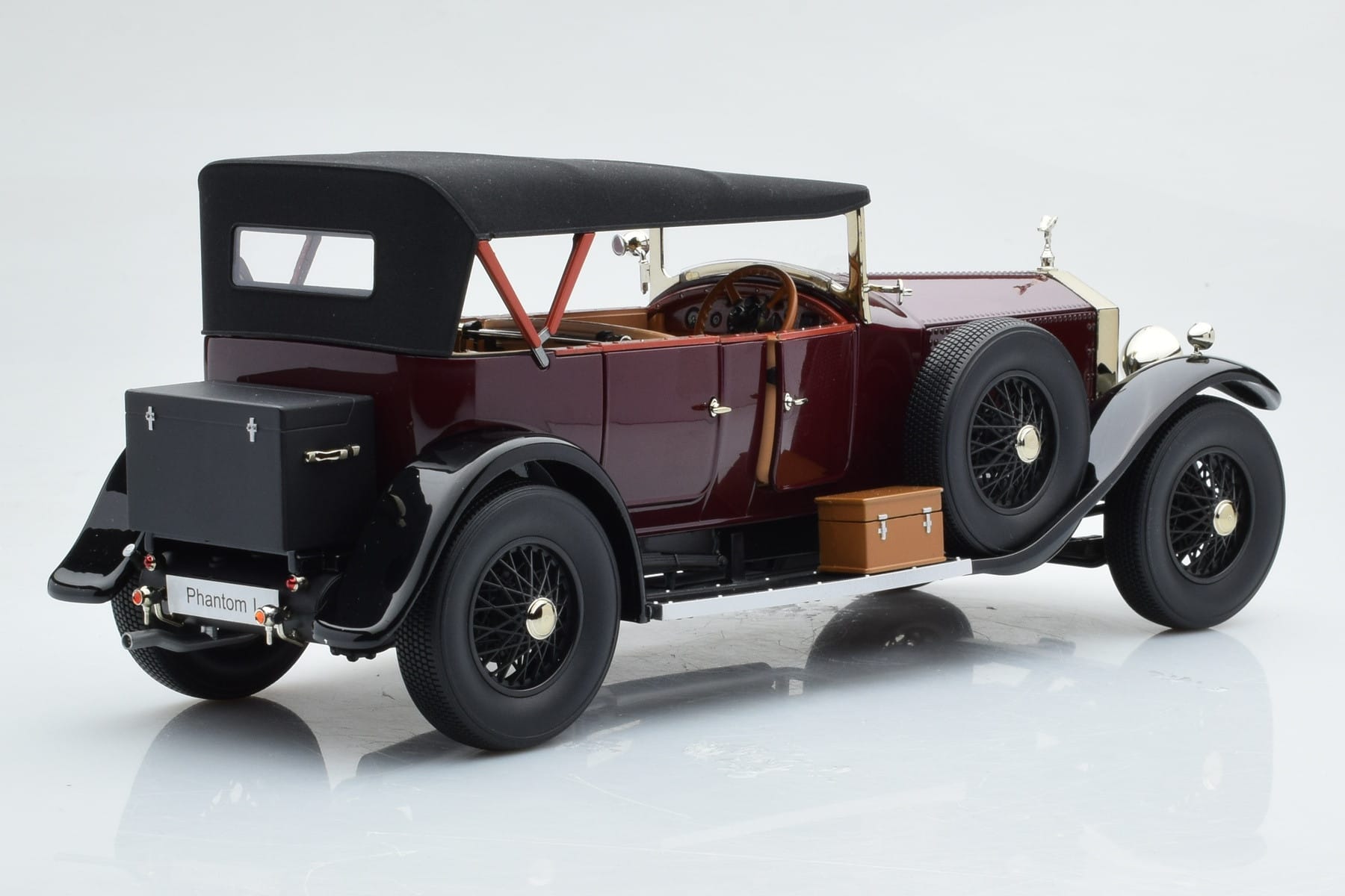Rolls-Royce Phantom I Kabriolet Bordowy Czerwony Kyosho 1:18 08931R Metal — zdjęcie 3 z 10