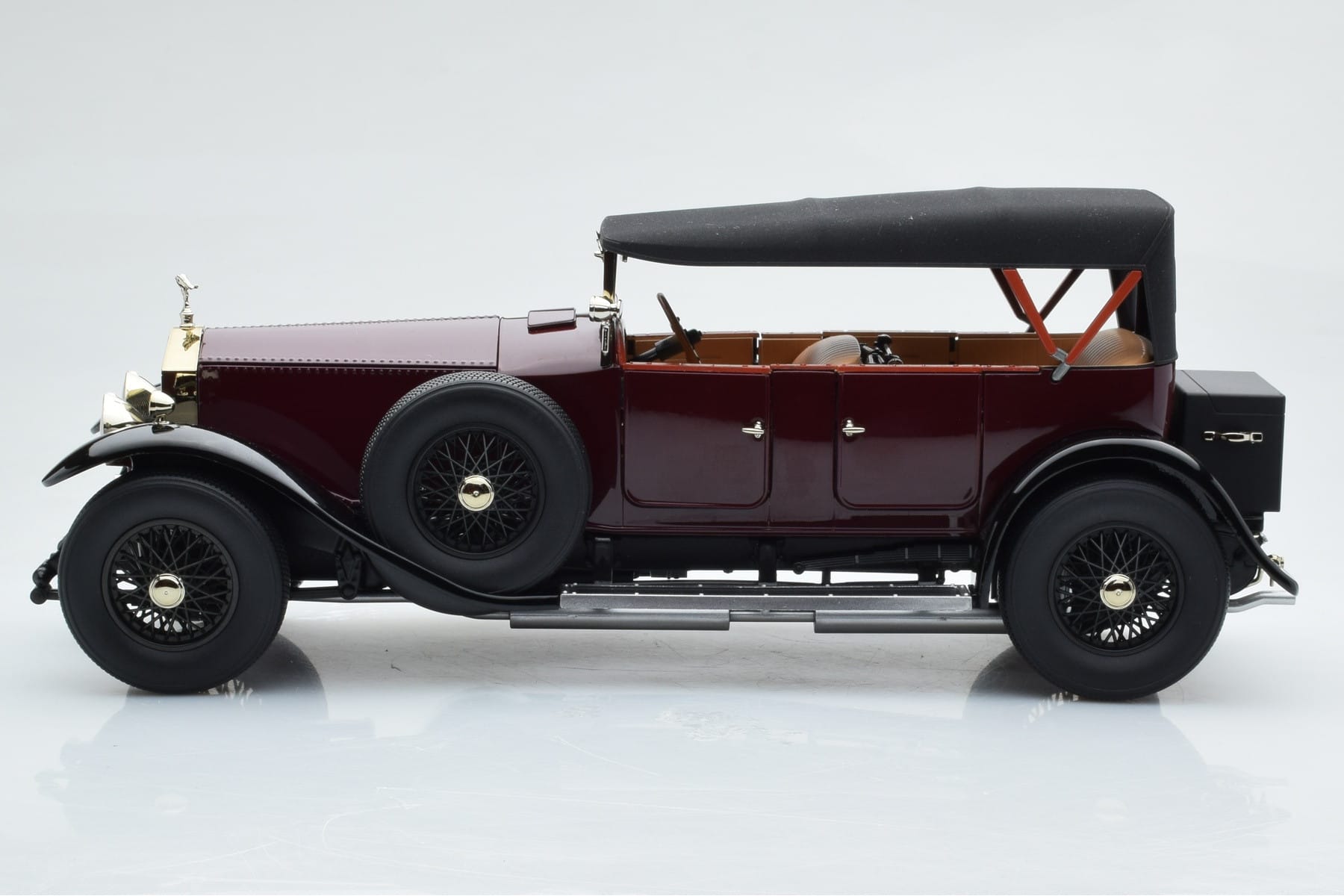Rolls-Royce Phantom I Kabriolet Bordowy Czerwony Kyosho 1:18 08931R Metal — zdjęcie 4 z 10