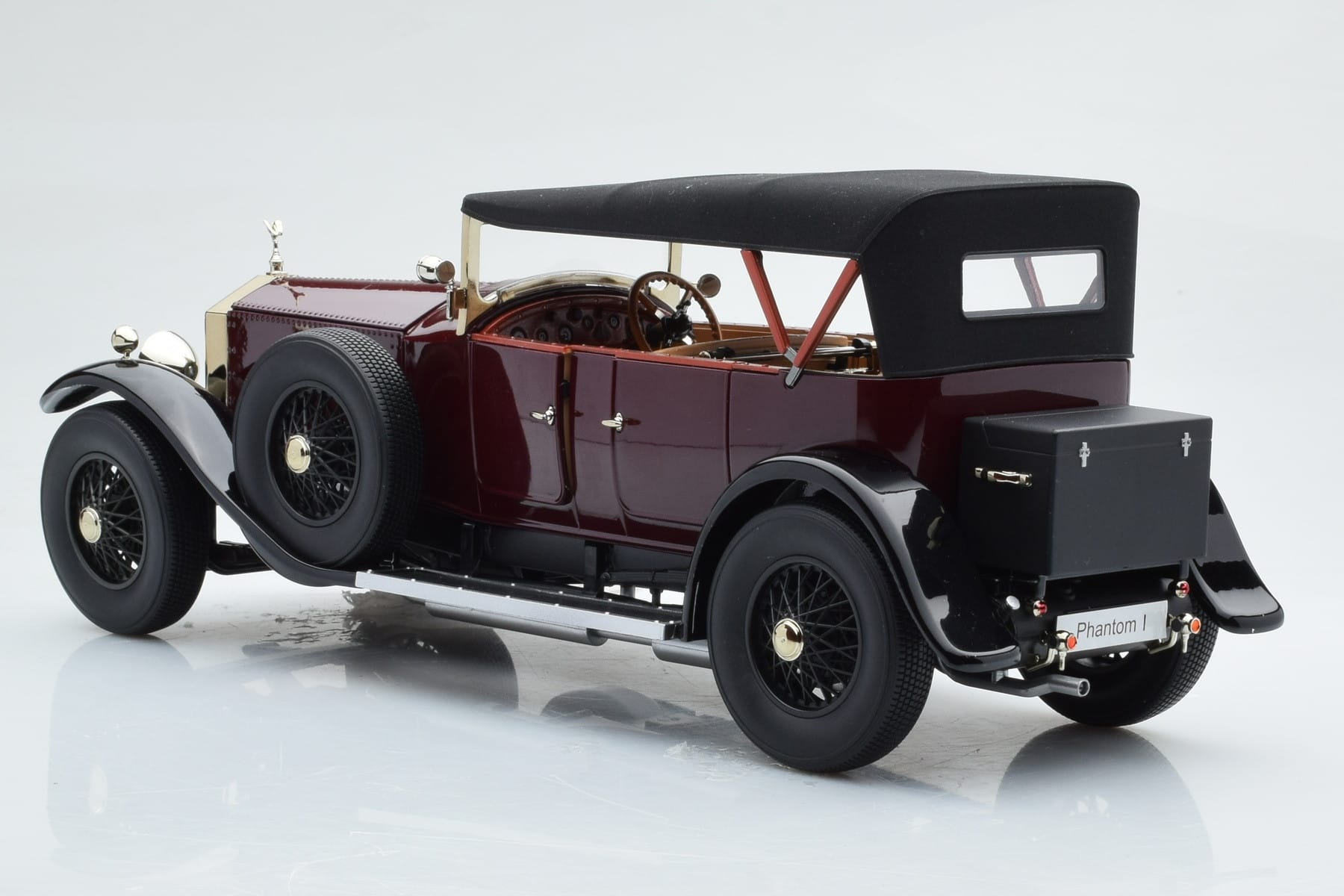 Rolls-Royce Phantom I Kabriolet Bordowy Czerwony Kyosho 1:18 08931R Metal — zdjęcie 6 z 10