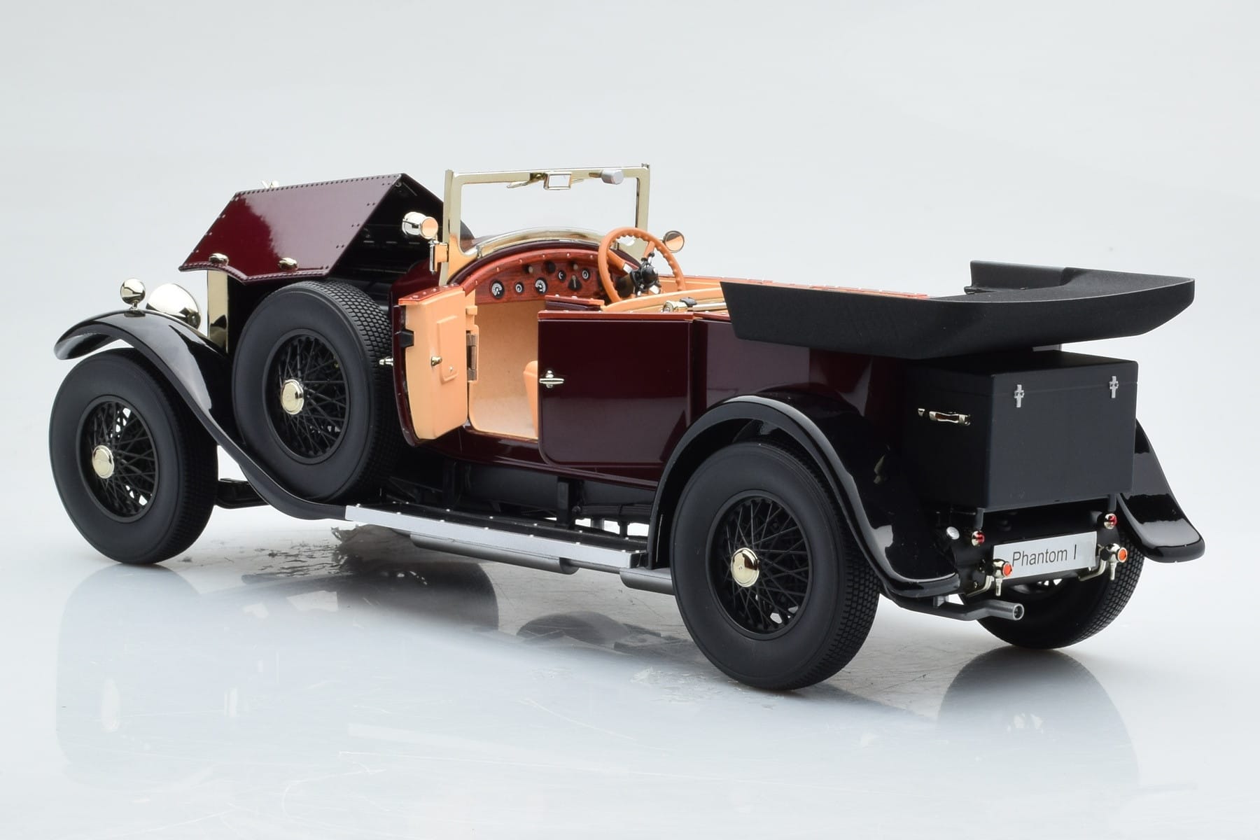 Rolls-Royce Phantom I Kabriolet Bordowy Czerwony Kyosho 1:18 08931R Metal — zdjęcie 7 z 10