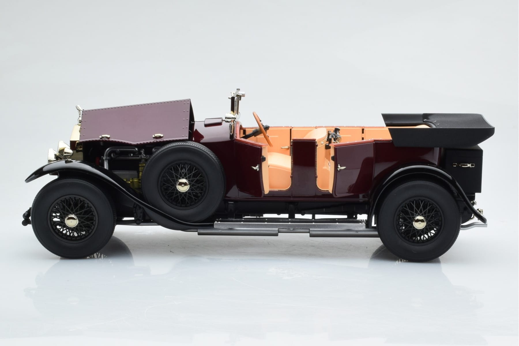 Rolls-Royce Phantom I Kabriolet Bordowy Czerwony Kyosho 1:18 08931R Metal — zdjęcie 8 z 10