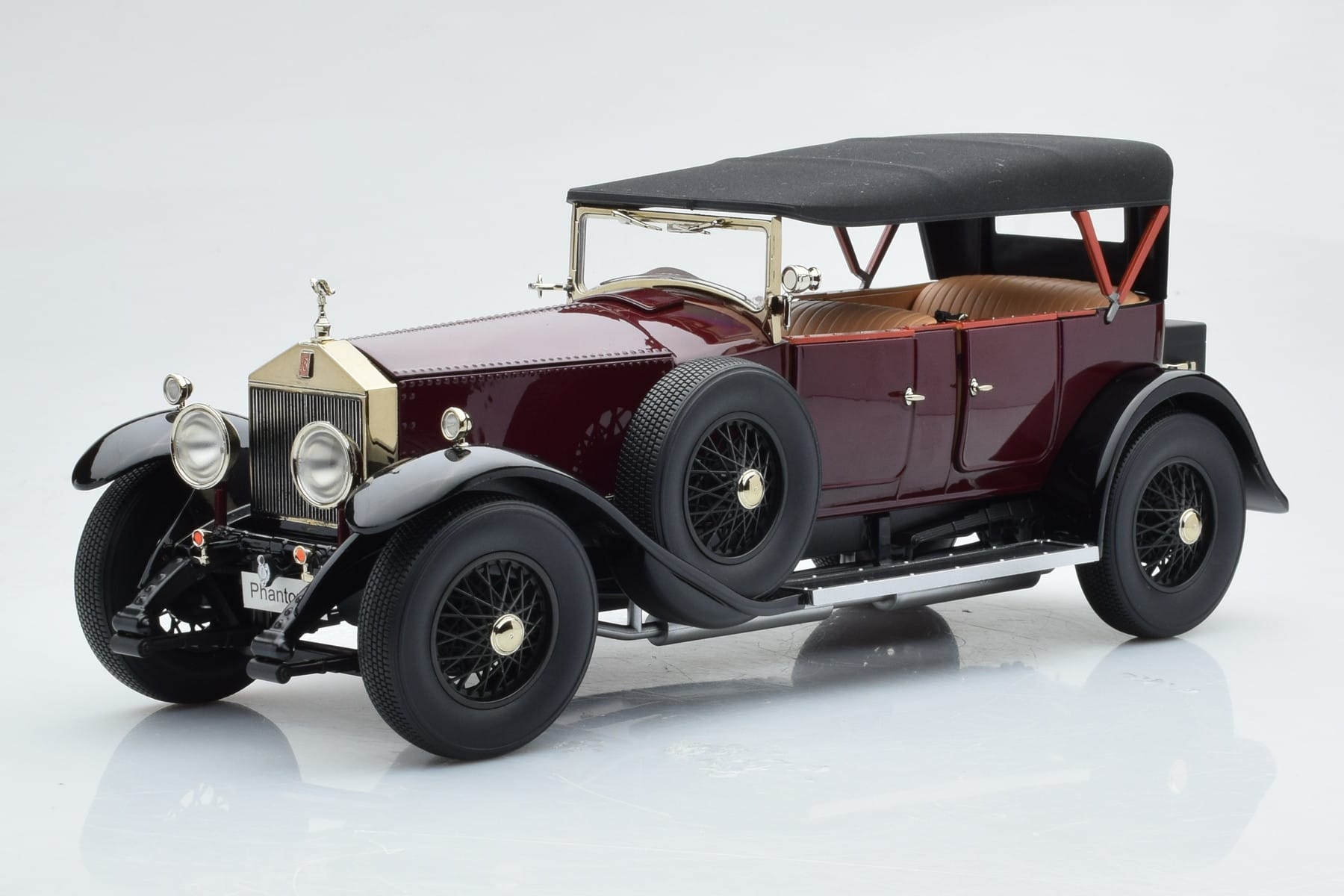 Rolls-Royce Phantom I Kabriolet Bordowy Czerwony Kyosho 1:18 08931R Metal