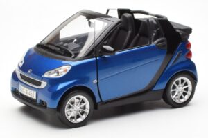 Smart Fortwo 451 Cabrio Niebieski i Czarny Minichamps 1:18