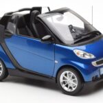 Smart Fortwo 451 Cabrio Niebieski i Czarny Minichamps 1:18 - image 6 of 8