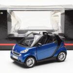 Smart Fortwo 451 Cabrio Niebieski i Czarny Minichamps 1:18 - image 8 of 8