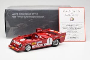 Alfa Romeo 33TT 12 #1 A. Merzario / J. Laffite 1000km Nurburgring Winner 1975 AUTOart 1:18 87505 Metal — zdjęcie 8 z 8