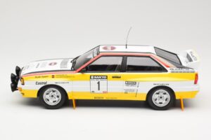 Audi Quattro A2 Audi Sport #1 W. Röhrl / C. Geistdörfer DNF Sanyo Rally of New Zealand 1984 Minichamps 1:18 155841101 Metal — zdjęcie 3 z 6