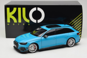 Audi RS4 B9 Avant Darwin Pro Niebieski Kilo Works 1:18 KLW002303 Metal — zdjęcie 8 z 8