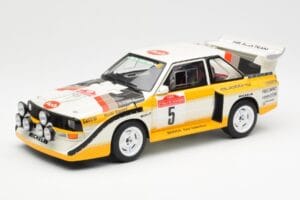 Audi Sport Quattro S1 #5 W. Rohrl / C. Geistdorfer Rally Sanremo Winner 1985 AUTOart 1:18 88503 Kompozyt