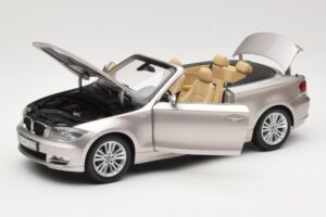 BMW 1 Series E88 Kabriolet Mineral Silver Metallic Kyosho 1:18 80430427020 Metal — zdjęcie 2 z 8