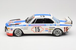 BMW 3.0 CSL E9 #15 BMW Alpina J. Peltier / H. Menzel 24 Hours of Spa 1973 Minichamps 1:18 155732695 Metal — zdjęcie 3 z 6