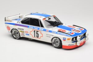 BMW 3.0 CSL E9 #15 BMW Alpina J. Peltier / H. Menzel 24 Hours of Spa 1973 Minichamps 1:18 155732695 Metal — zdjęcie 4 z 6