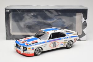 BMW 3.0 CSL E9 #15 BMW Alpina J. Peltier / H. Menzel 24 Hours of Spa 1973 Minichamps 1:18 155732695 Metal — zdjęcie 6 z 6