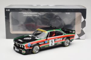 BMW 3.0 CSL E9 #2 Luigi Racing J-M. de Wael / A. de Fierlant Winners GP Nurburgring 1976 Minichamps 1:18 155762502 Metal — zdjęcie 6 z 6
