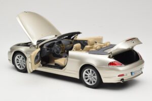 BMW 6 Series E64 Cabriolet Mineral Silver Metallic Kyosho 1:18 80430153437 Metal — zdjęcie 6 z 9