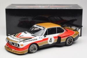BMW 3.5 CSL E9 Gruppe 5 #4 J. Fitzpatrick / T. Walkinshaw Silverstone Winner 1976 Minichamps 1:18 180762004 Metal — zdjęcie 8 z 8