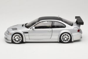 BMW M3 E46 GTR Street Srebrny With Carbon Roof Minichamps 1:18 100012102 Metal — zdjęcie 4 z 8
