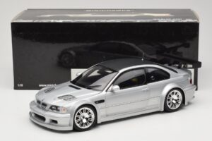 BMW M3 E46 GTR Street Srebrny With Carbon Roof Minichamps 1:18 100012102 Metal — zdjęcie 8 z 8
