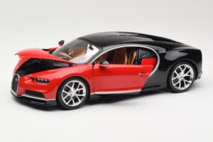 Bugatti Chiron Czarny & Czerwony Bburago 1:18 18-11040 Metal — zdjęcie 2 z 8