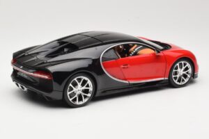Bugatti Chiron Czarny & Czerwony Bburago 1:18 18-11040 Metal — zdjęcie 3 z 8