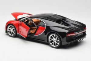 Bugatti Chiron Czarny & Czerwony Bburago 1:18 18-11040 Metal — zdjęcie 5 z 8