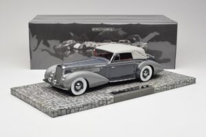 Delage D8 120 Kabriolet Szary & Ciemnoszary Minichamps 1:18 107115134 Metal — zdjęcie 6 z 6