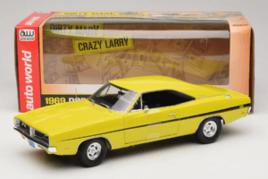 Dodge Charger R/T Żółty Dirty Mary Crazy Larry Auto World 1:18 AWSS101/06 Metal — zdjęcie 8 z 8
