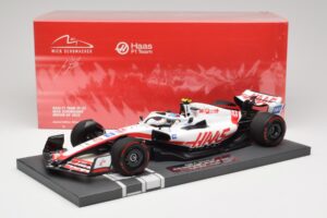 Haas VF-22 #47 M. Schumacher British GP 2022 Minichamps 1:18 117221047 Żywica — zdjęcie 7 z 7