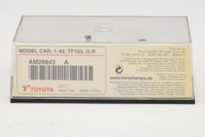 Toyota TF103 Panasonic #20 O. Panis F1 2003 Minichamps 1:43 AM26643 Metal — zdjęcie 4 z 5