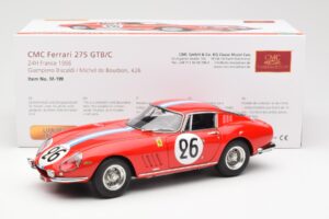 Ferrari 275 GTB Competizione #26 G. Biscaldi / A. de Bourbon Team Hugus 24 Hours of Le Mans 1966 CMC 1:18 M-199 Metal — zdjęcie 6 z 6