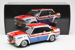 Fiat 131 Abarth Fiat France #9 J-C. Andruet / C. Delferrier Winner Rally Sanremo 1977 Kyosho 1:18 08375A Metal — zdjęcie 8 z 8