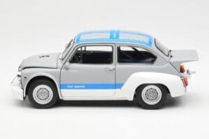 Fiat Abarth 1000 TCR Matowy Szary Niebieskie Pasy AUTOart 1:18 72642 Metal — zdjęcie 4 z 8