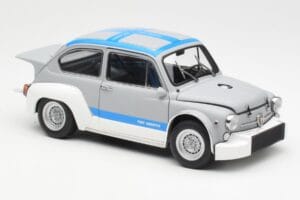 Fiat Abarth 1000 TCR Matowy Szary Niebieskie Pasy AUTOart 1:18 72642 Metal — zdjęcie 6 z 8