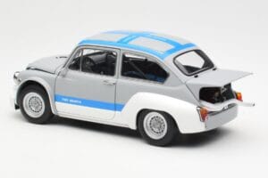 Fiat Abarth 1000 TCR Matowy Szary Niebieskie Pasy AUTOart 1:18 72642 Metal — zdjęcie 7 z 8