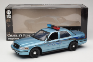 Ford Crown Victoria Police Cruiser Twilight Blue Greenlight 1:18 1643 Metal — zdjęcie 8 z 8