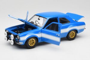 Ford Escort Mk1 RS 1600 Niebieski Biały Pasy Minichamps 1:18 100688102 Metal — zdjęcie 2 z 8